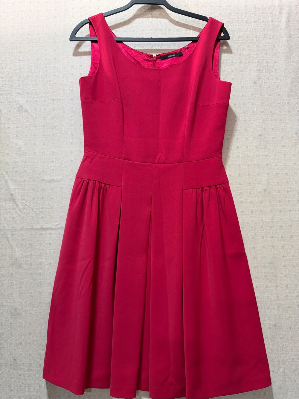 Tahari Sleeveless Fit-and-Flare Dress in Fuchsia Pink
